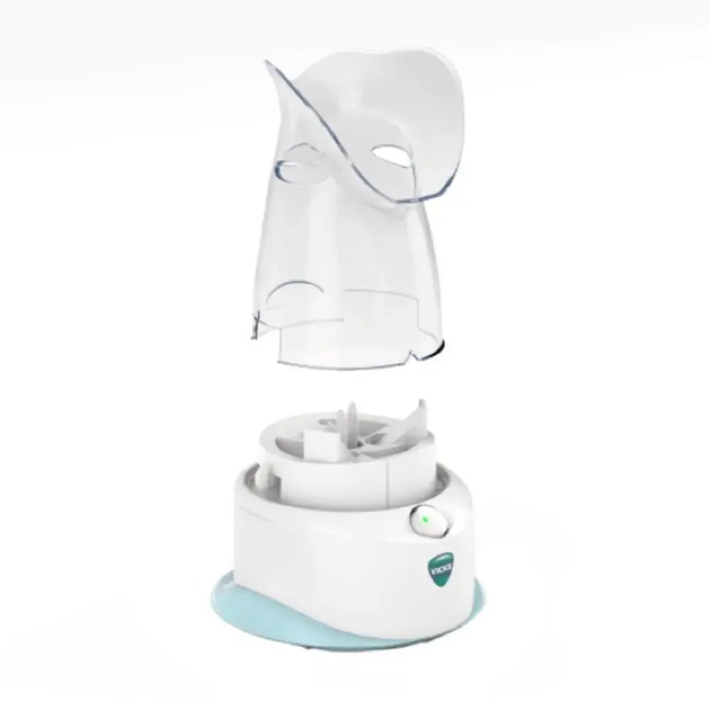NEW VICKS White Clear Plastic Personal Steamer Steam Inhaler Desktop Portable